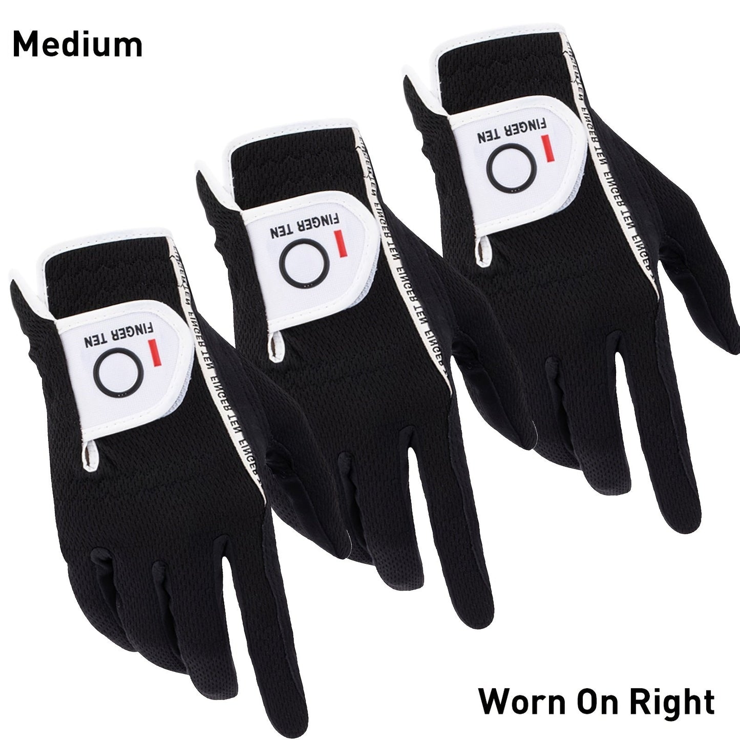 Wet Weather Golf Gloves Rain Grip 3-Pack for Men | Breathable Water-Resistant Golf Gloves for Left & Right Hand – Durable Comfortable Fit in Hot & Wet Conditions (Black, Gray, White | S–3XL)