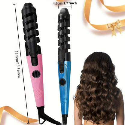 Automatic Spiral Curling Iron – Anti-Scald Fast Heating Curler for Long & Short Hair, Portable Rotating Barrel, Women Gift