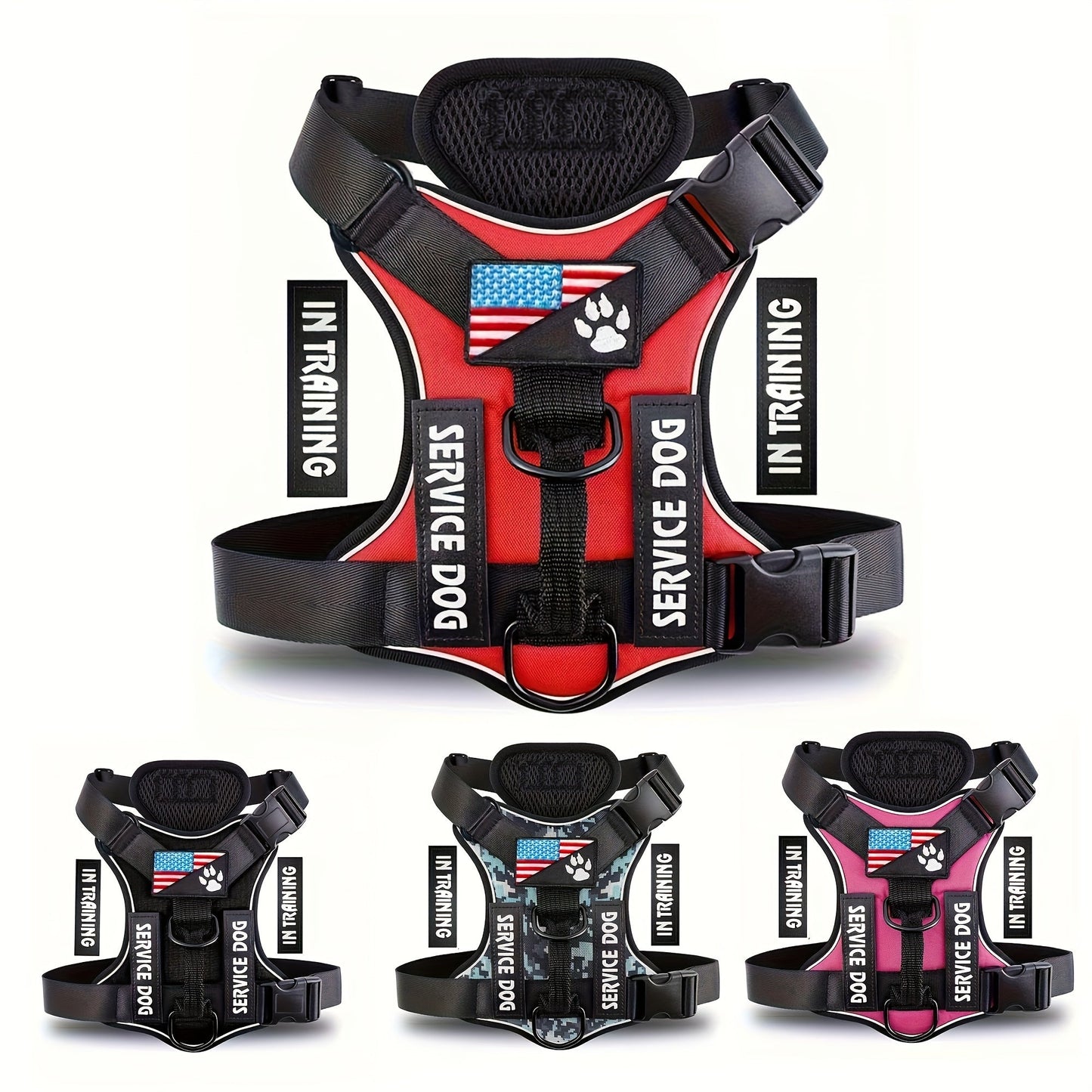 Reflective Dog Harness Vest with Handle Adjustable No-Pull Pet Vest for Walking Running & Training - Easy Control for Small Medium Large Dogs XS S M L XL Multiple Colors