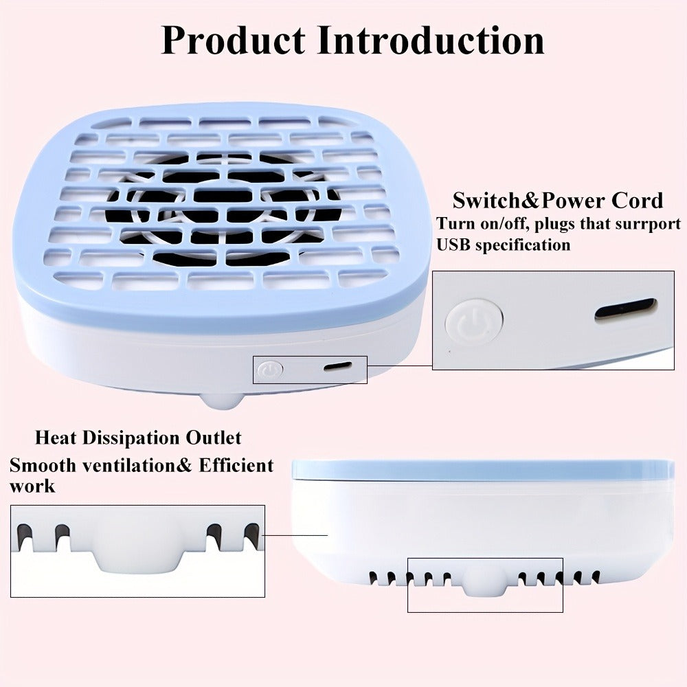 Nail Dust Collector Desktop USB Electric Nail Vacuum Fan Powerful Suction Powder Removal Machine with Filter for Manicure Nail Drill Salon Home Use White Pink Blue Purple