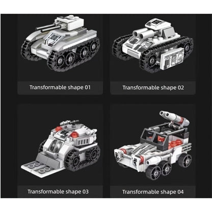Snow Tank Building Block Set 8-in-1 1628pcs – 9 Variable Military Armored Vehicle Models, Premium ABS DIY Construction Kit for Adults & Teens Ages 14+, Birthday Christmas Halloween Gift
