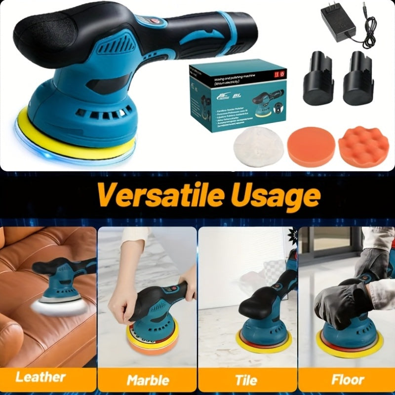 Wireless Car Buffer Polishing Machine | 8-Speed With Up To 5000 Rpm, 6-Inch Touch Screen Buffer, Equipped With Rechargeable Lithium Battery And Charger, For Car Detailing And Scratch Removal