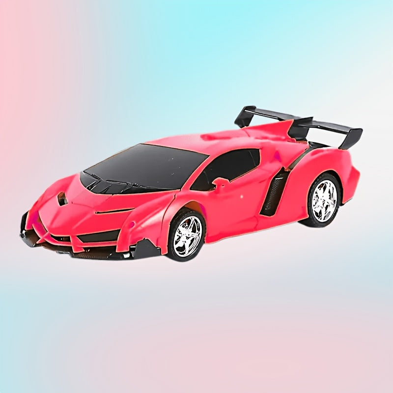 RC Transform Robot Car 1:18 Scale One-Button Deformation – Long Range Remote Control with LED Headlights & 360° Drift Stunt, Cool Birthday Christmas Easter Gift for Boys Girls Ages 3+