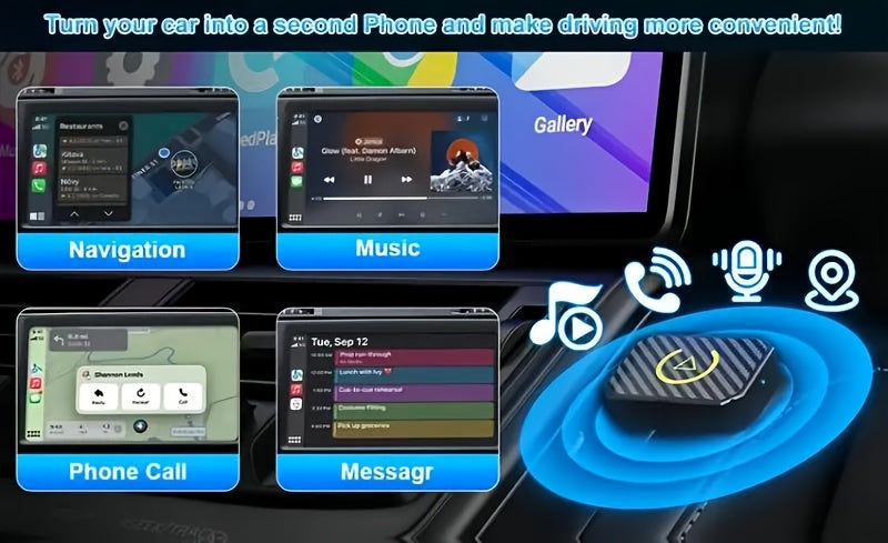 Mini wireless CarPlay adapter, suitable for Apple and Android, plug and play, low latency to convert wired to wireless CarPlay, suitable for a variety of models, upgraded in 2025, fast and stable connection, no battery required
