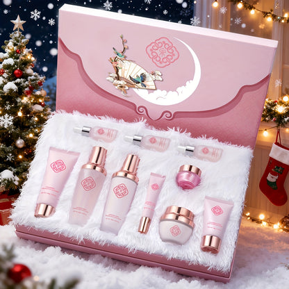 Reishi Mushroom Skincare Set 10pcs Luxury Gift Box for Women - Ganoderma Lucidum Extract Firming Anti-Aging Moisturizing Skin Care Kit All Skin Types, Thanksgiving Christmas Birthday Gift