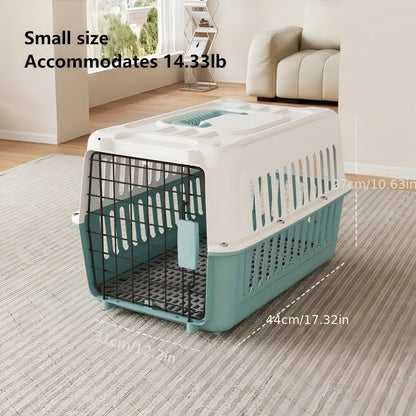 Airline Approved Pet Carrier - IATA & FAA Certified Dog Cat Travel Crate, Breathable Portable Pet Carrier Box with Buckle Closure & Easy Assembly for Airplane Cabin Transport, 3 Colors 2 Sizes