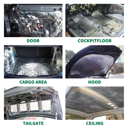 Sound Deadener Mat for Cars - Heat Shield & Noise Reduction Insulation with Self-Adhesive Backing, Reflective Aluminum Foil, Easy Cut & Install for Car Floor, Cab & Trunk (22 or 26 Sq Ft)