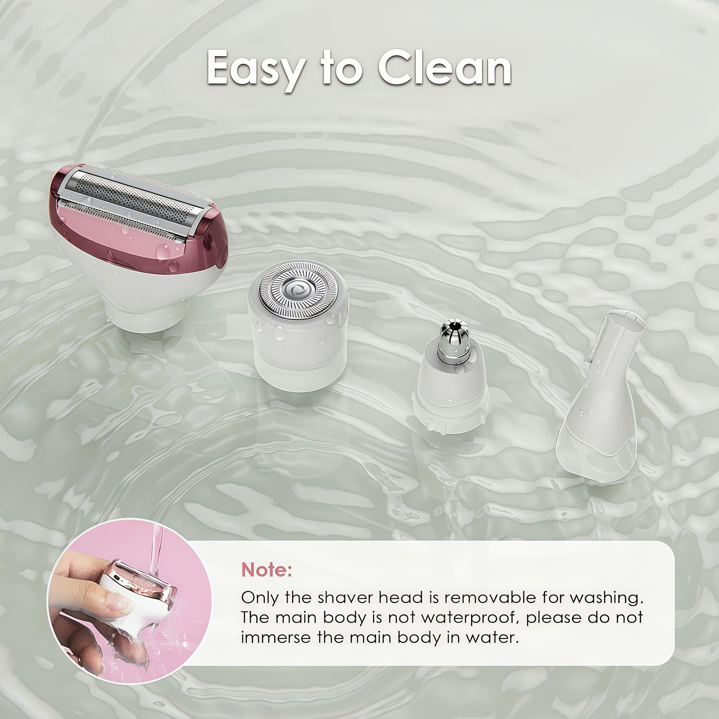 4-in-1 Electric Hair Remover for Women USB Rechargeable Shaver Trimmer – Eyebrow Nose Face Leg Bikini Line Underarm Peach Fuzz Removal Stainless Steel Blades Portable Travel Gift