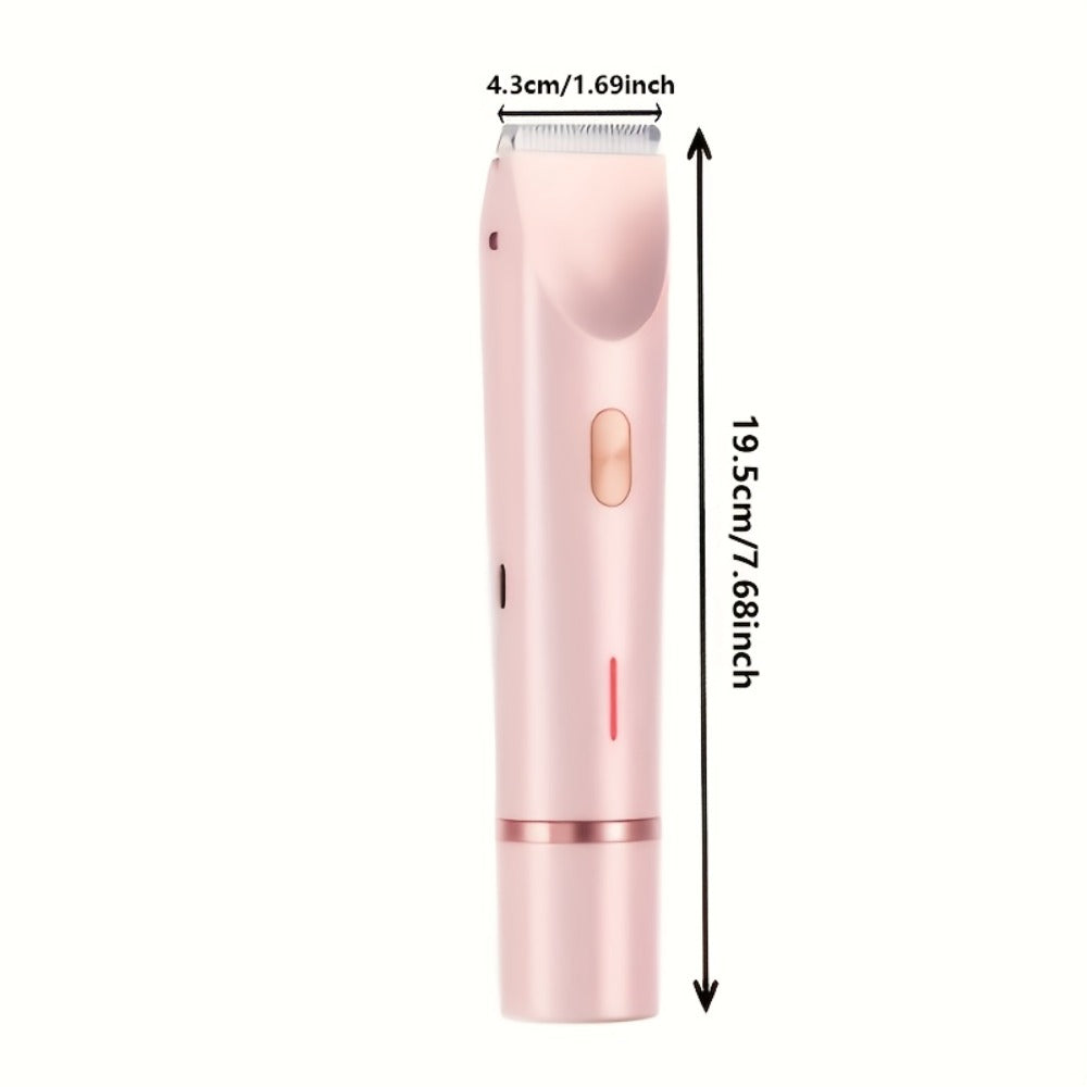Electric Bikini Razor 2-in-1 Women USB Rechargeable Dry Wet Face Shaver - Painless Hair Removal Bikini Line Underarms Legs Arms Face Portable Cordless Lady Shaver Pink Purple Blue