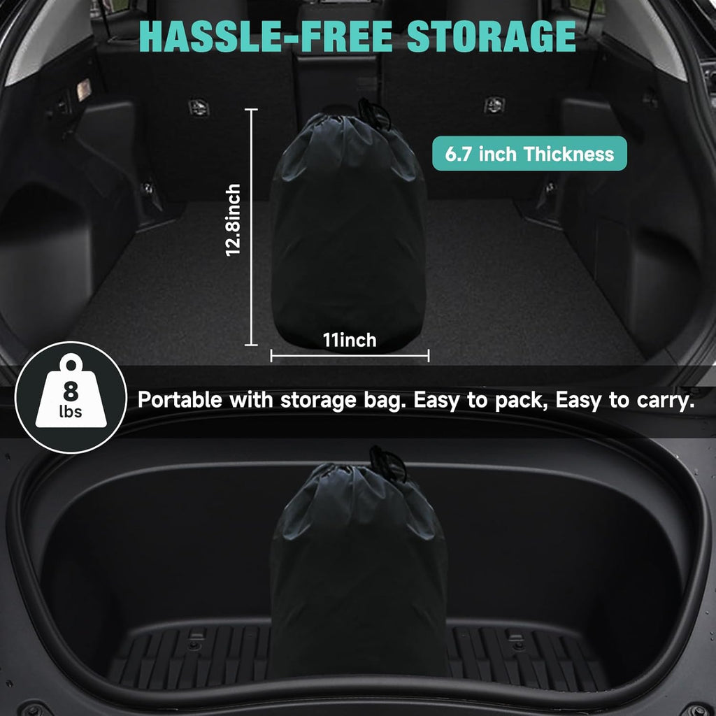 SUV Air Mattress: Inflatable Car Air Mattress for Camping, Flocking Car Bed with Air Pump And 2 Pillows, Portable Sleeping Pad Mattress for Home Car Travel Camping Black