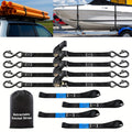 LIALEX 4pcs Ratchet Straps Heavy Duty 15ft 1800 LB Break Strength Ratchet Tie Down with Safety Lock S Hooks and Soft Loop Tie Down