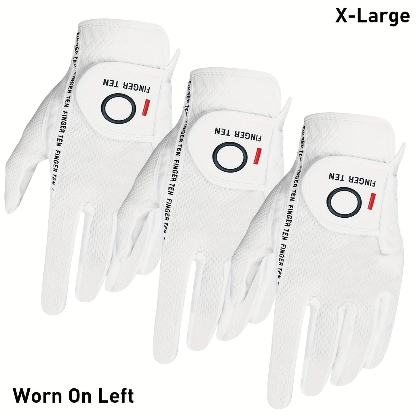 Wet Weather Golf Gloves Rain Grip 3-Pack for Men | Breathable Water-Resistant Golf Gloves for Left & Right Hand – Durable Comfortable Fit in Hot & Wet Conditions (Black, Gray, White | S–3XL)