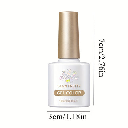 Cat Eye Magnetic Gel Nail Polish Set BORN PRETTY Nude Golden Glitter 2 Colors Ultra Shine Semi-Permanent UV LED Soak Off Long Lasting 30 Days 0.34oz Each for Women Nail Art