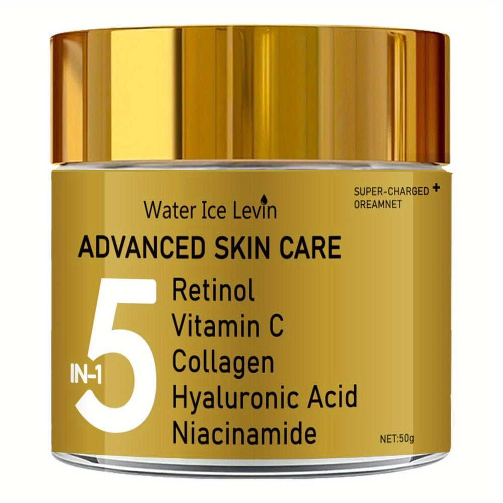 Retinol Niacinamide Anti-Aging Face Cream 5-in-1 – Vitamin C, Collagen & Hyaluronic Acid Instant Lifting Tightening Moisturizer, Brightening Pore Minimizing Luxury Formula for Men & Women All Skin Types