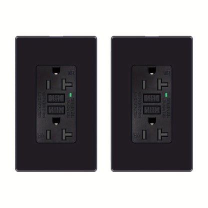 GFCI Outlet 20 Amp Tamper Resistant WR Weather Resistant with Wall Plate ETL Listed LED Indicator Test Reset Button Ground Fault Circuit Interrupter for Bathroom Kitchen Garage 2 4 6 10 20 Pack Black White