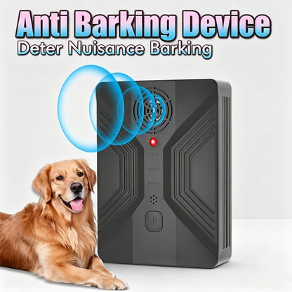 55ft Rechargeable Ultrasonic Bark Deterrent – USB Charged 1-Month Battery, 3 Frequency Modes 15–30KHz | Mountable Dog Barking Stopper for Indoor & Outdoor Use | Safe & Humane | Black