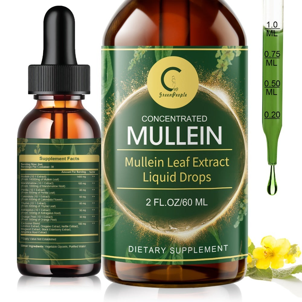 Mullein Leaf Liquid Tincture for Lung & Respiratory Health — Fast-Absorbing Herbal Drops for Breathing Support, Immune Defense & Digestive Wellness | Natural Extract | 2 fl oz