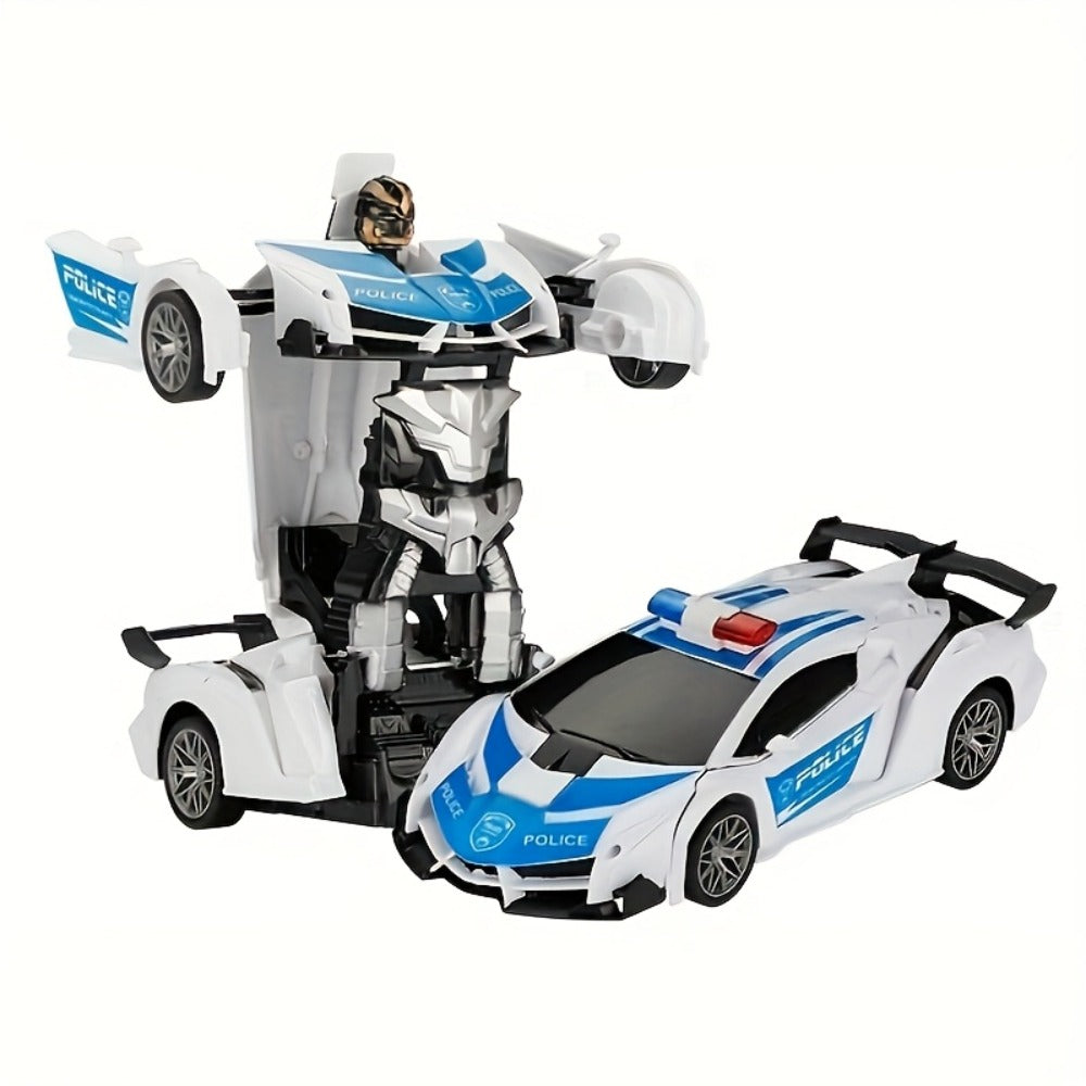 Spider Robot RC Car for Kids 1:18 with LED Lights – One-Button Transform Police Car Stunt Toy, 2.4GHz 45M Range 360° Drift Deformation Vehicle for Boys & Girls Ages 3 4 5 6, Birthday Christmas Gift