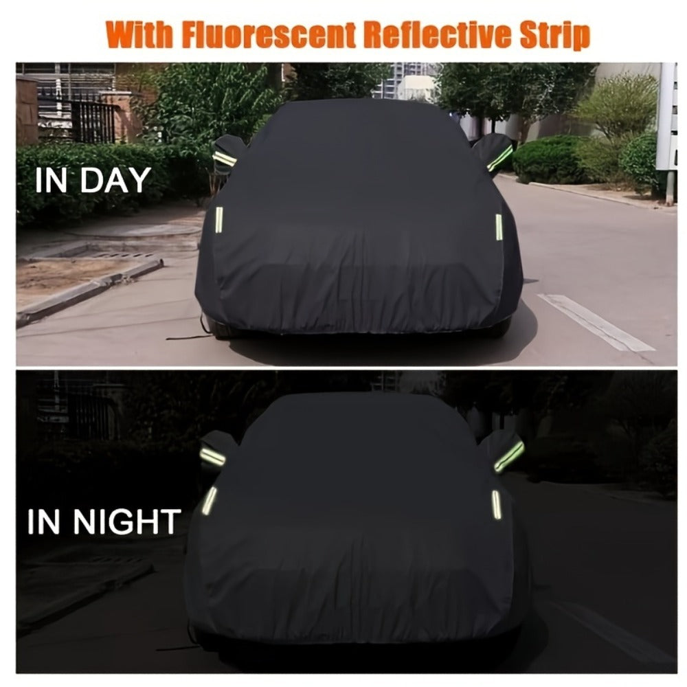 Waterproof Car Cover All Season Outdoor - UV Protection Windproof Dustproof 190T Oxford Cloth Auto Cover for Sedan SUV, Multiple Sizes L XL XXL XXXL with Storage Bag