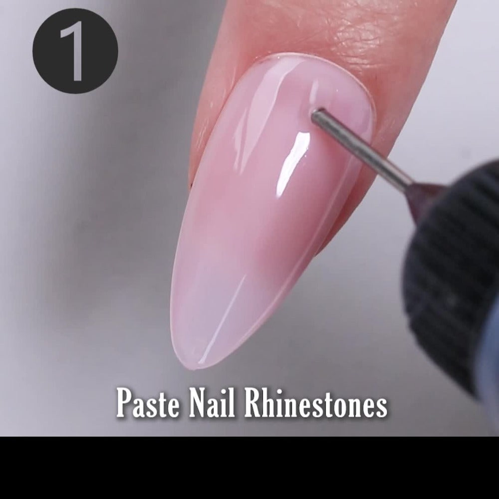 Nail Rhinestone Adhesive Gel 2pcs 0.34oz Clear Sticky Glue for 3D Nail Art Gems Charms Crystals Drill Jewelry - Long Lasting Precision Tip Nail Decoration Glue for Women DIY Home Salon