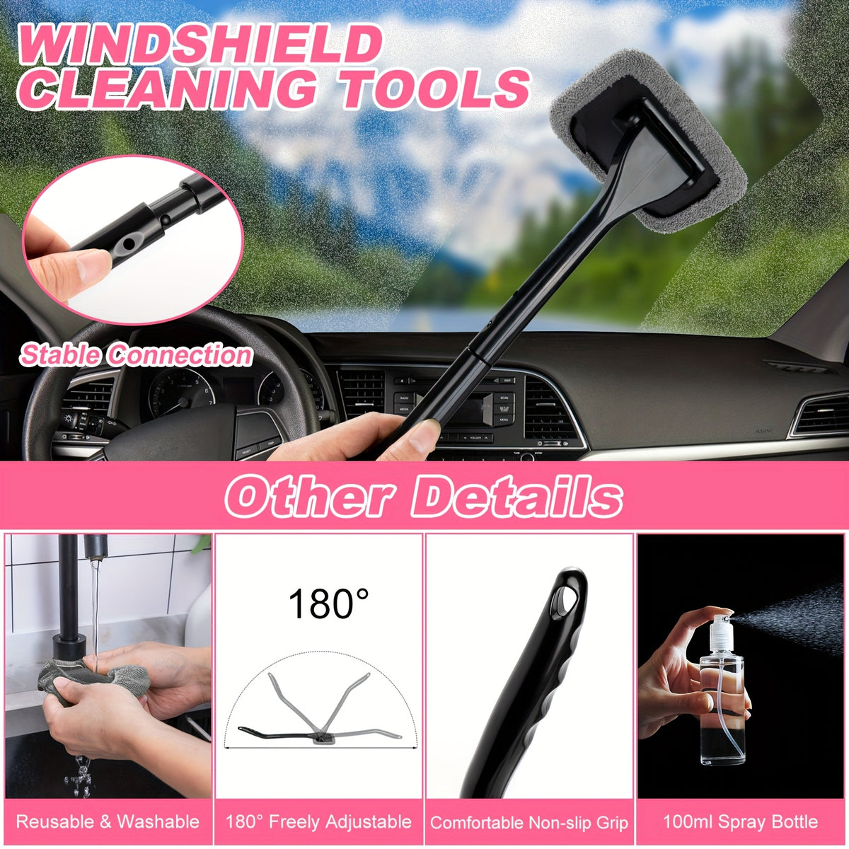 FCLUSLL 41pcs Car Cleaning And Washing Kit, Internal Detail Cleaning Kit, Equipped with High-power Handheld Vacuum Cleaner, Foldable Bucket, Windshield Tool, Snow Shovel, Tire Brush, Complete Set Of Car Care Tools, Holiday Gift for Family