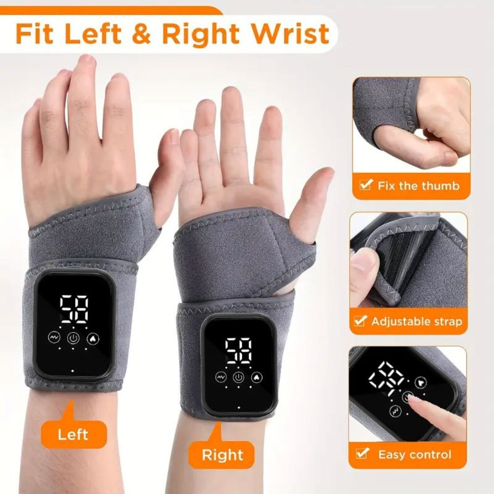 Heated Hand Massager Gloves – Rechargeable Vibrating Wrist & Hand Protector with 3-Speed Heat Control, Warm Massage Gloves for Arthritis, Joint Pain & Winter Hand Care (Unisex)