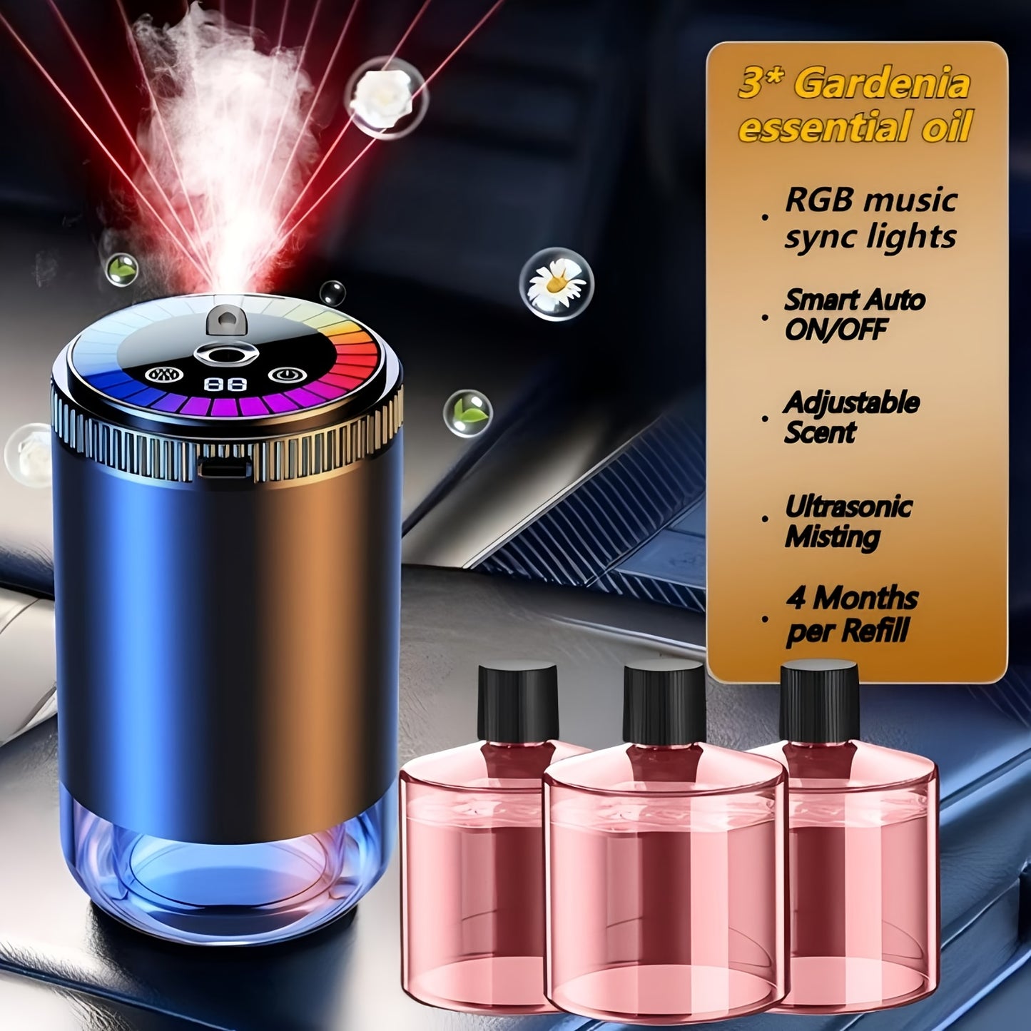 Aromatherapy Diffuser, Aromatherapy Humidifier, Dynamic Light Show & Starry Sky Top Mode, Natural French Scented Essential Oils/Perfumes, Adjustable Fragrance Concentration, Eliminate Odors In The , This Is Your Exclusive Atmosphere Master