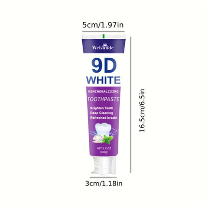 Purple Toothpaste 2pcs Hydroxyapatite Whitening Deep Cleaning European Formula Mint Flavor Fresh Breath Gentle on Gums Travel Size 100g Oral Care Gift for Women Men Sensitive Teeth