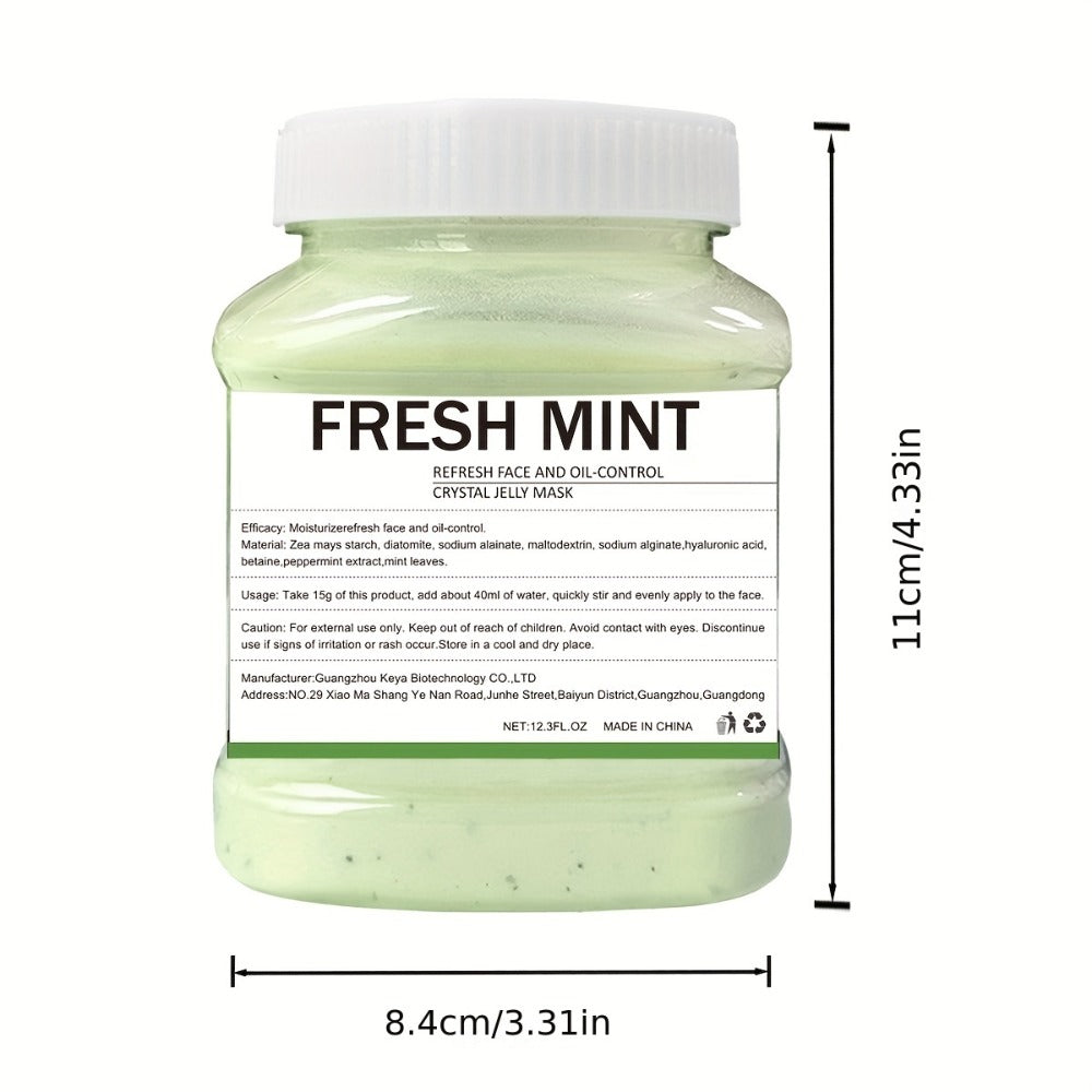 Mint Jelly Mask Powder 12.3oz Fresh Peppermint Hydro Gel Peel-Off Face Mask Professional Spa Moisturizing Hydrating Anti-Wrinkle Facial Skin Care Treatment
