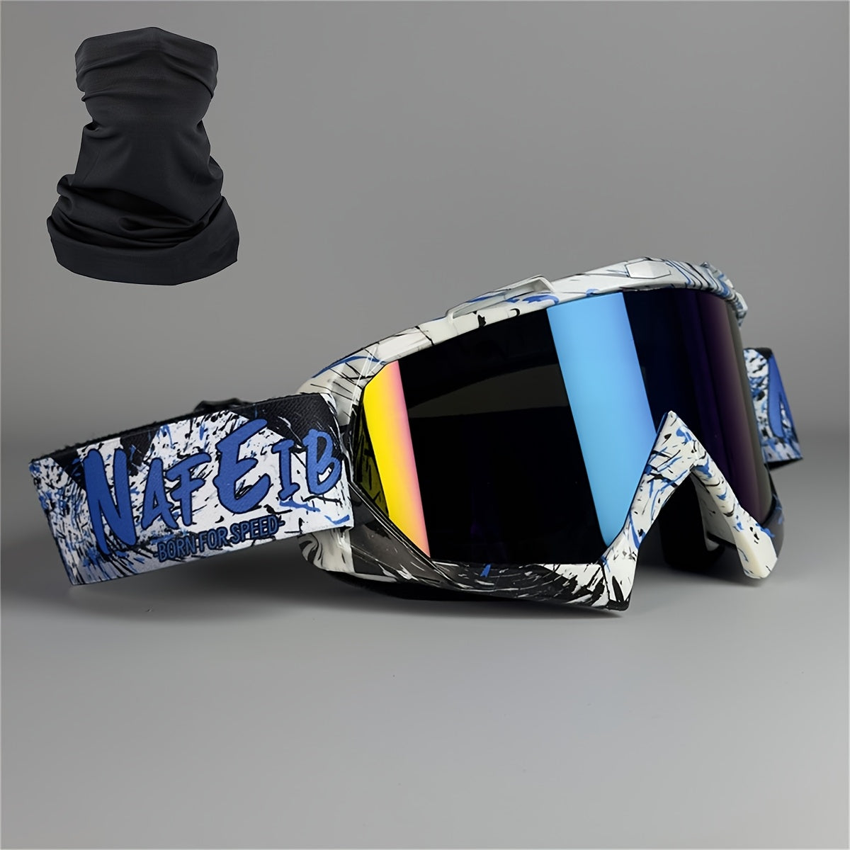 Ski Goggles with Headband – Mirror Coating Polycarbonate Lens, TPU Frame, Adjustable Thick Foam Pad, Anti-Fog Snow Goggles for Adults, 30+ Color Options for Skiing & Snowboarding