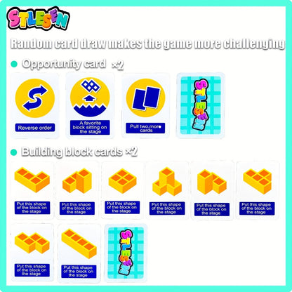 Balancing Stacking Blocks Game Set – Tumble Tower Family Strategy Toy for Kids Adults 16 20 34 50 68 Pcs Color Gift Box Birthday Christmas Party Game