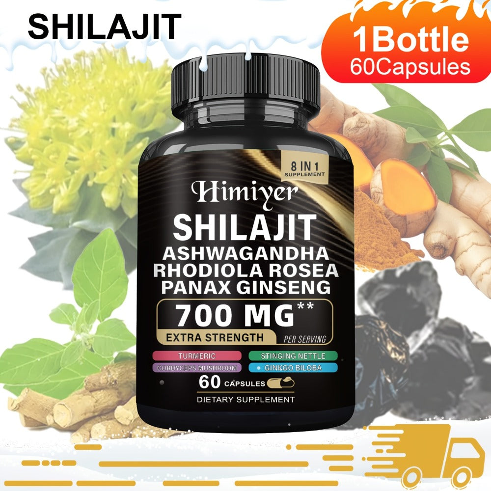 Sea Moss 7000mg & Shilajit Supplement Bundle — Black Seed Oil 4000mg, Ashwagandha 2000mg, Panax Ginseng 1500mg, Rhodiola Rosea | All-in-1 Daily Wellness Capsules