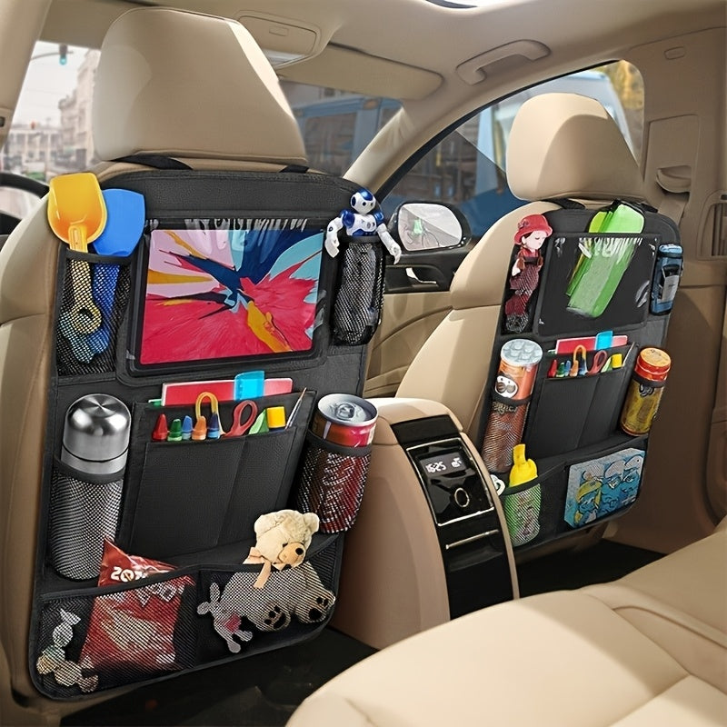 Car Seat Organizer, Multi-functional Car Interior Storage Bag, Rear Seat iPad Storage Pouch