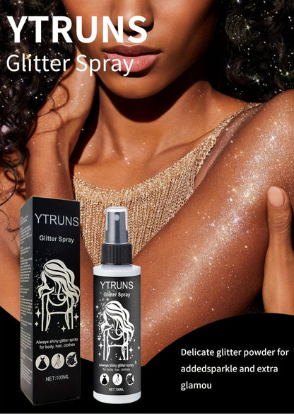 Body Shimmer Spray for Women – Star-Shaped Glitter Sparkle Mist 100ml Hydrating Formula for Body Hair & Clothes, Daily Wear Festival Rave Photoshoot Glow