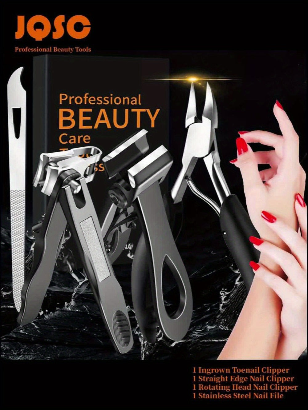 Heavy Duty Toenail Clippers Set 3 Piece for Thick Nails — Wide Jaw Stainless Steel Straight & Angled Nail Clipper with Nail File, Large Nail Cutter for Men Seniors Women Ingrown Toenail Pedicure Tool