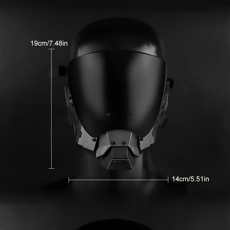 Cyberpunk Futuristic Face Mask for Men & Adults – Breathable Sci-Fi Half Mask for Halloween Cosplay Rave Bar Club Music Festival Photo Prop Cool Gift