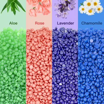 Brazilian Wax Beads 6 Colors 1000g Hard Wax Beads for Hair Removal No Strip Full Body Bikini Face Legs Underarms At-Home Waxing Kit for Women Men 2.2lb Bulk Depilatory Wax Bead Set