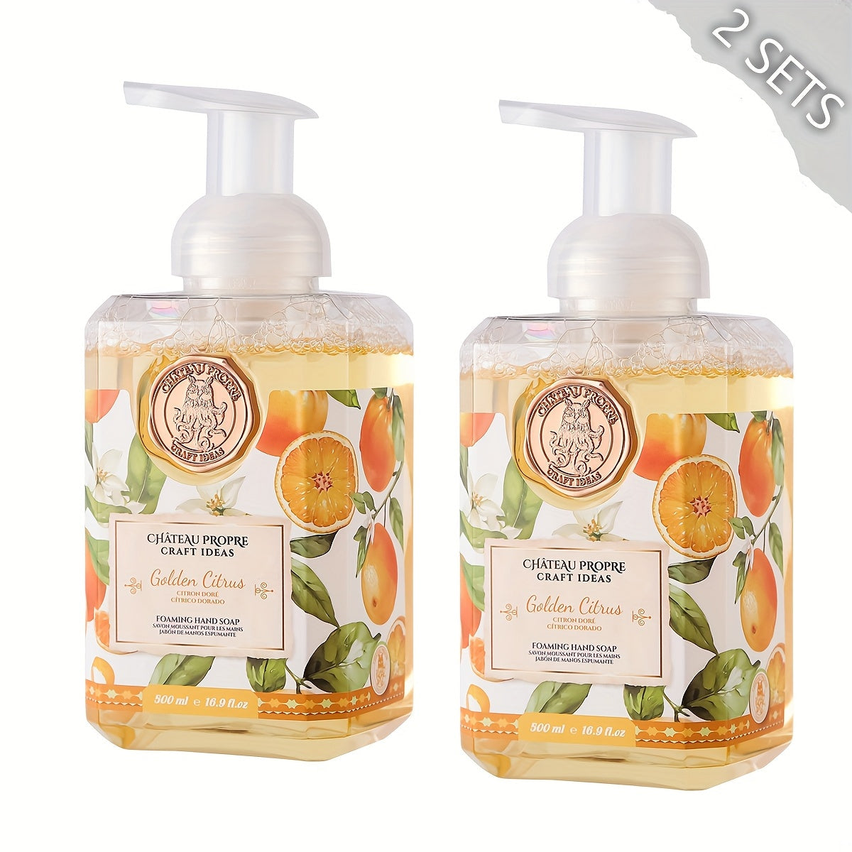 Moisturizing Foaming Hand Soap 500ml with Coconut Oil – Cruelty-Free Foam Soap for Bathroom & Kitchen | 8 Fresh Scents: Vanilla, Citrus, Guava, Coconut, Jasmine & More | 1pc or 2pcs Gift Set