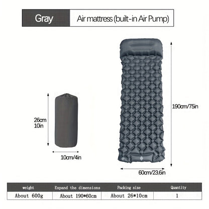 Camping Sleeping Pad Inflatable & Self-Inflating – Ultralight TPU Nylon Mat with Built-In Pump, Single & Double Size for Backpacking, Hiking, Travel