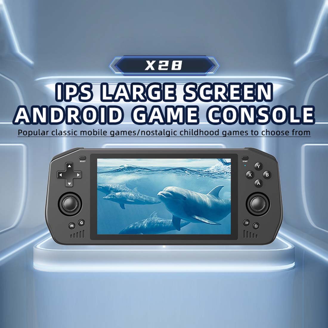 Powkiddy X28 Handheld Game Console – 5.5" IPS Touchscreen Android 11 T618 Octa-Core 4GB RAM 5000mAh Wi-Fi Bluetooth HDMI 30+ Emulators GameCube PSP Retro Gaming
