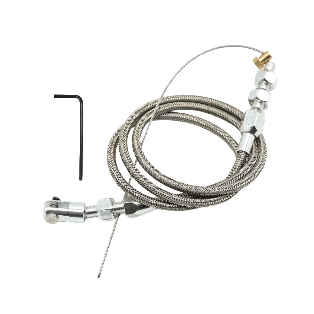 Throttle Cable Stainless Steel 24 Inch – Universal U-Cut-to-Fit Carburetor Throttle Cable for Ford Mustang 302 5.0L, GM & Most Carbureted Vehicles
