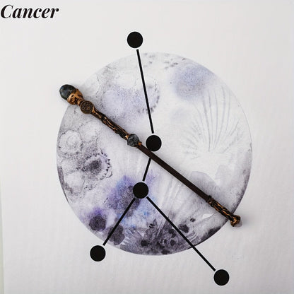 Zodiac Crystal Magic Wand with Gift Box – Handmade Astrology Wand All 12 Signs Aries Taurus Gemini Cancer Leo Virgo Libra Scorpio Sagittarius Capricorn Aquarius Pisces Cosplay Party Decor Birthday Gift
