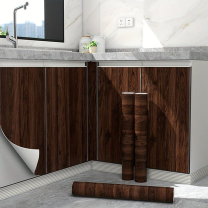 Wood Grain Contact Paper Peel and Stick Wallpaper - Self-Adhesive Removable Wall Sticker Waterproof Vinyl Film for Cabinets Countertops Furniture Doors Tables - White Black Brown DIY Home Decor