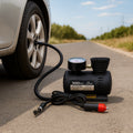 1 Unit of a Compact Air Compressor Pump, 12V 300 PSI, Designed for Inflating Tires of Cars, Bikes, Balls, And Motorcycles While for on The Move, Without Battery