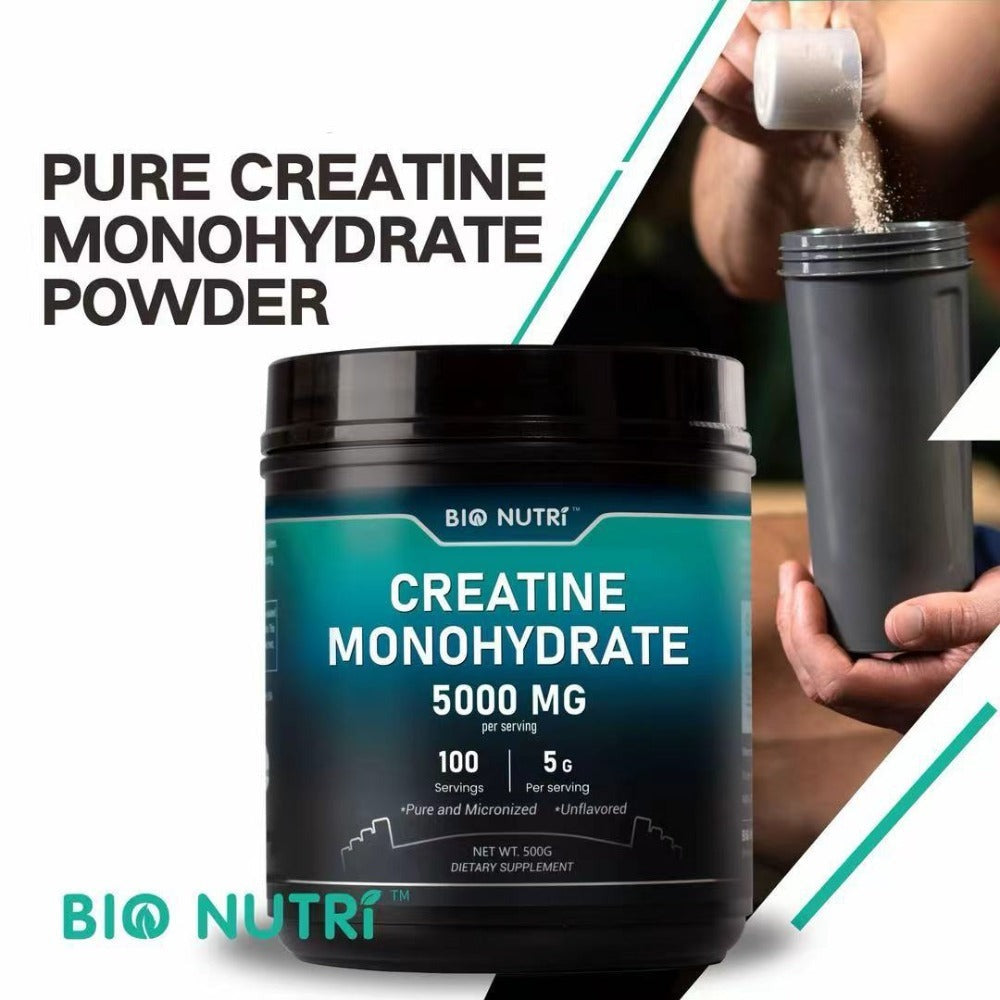 Creatine Monohydrate Powder 5000mg Per Serving 500g Pure Micronized Unflavored - Pre & Post Workout Supplement for Muscle Strength, Power & Recovery - Fast Dissolving 100 Servings