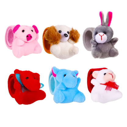 Stuffed Animal Slap Bracelets Bulk for Kids – Cute Plush Assorted Animal Bracelets for Party Favors, Classroom Prizes, Goodie Bag Fillers, Carnival Toys, Holiday Gifts (6/10/15/30 Pack)