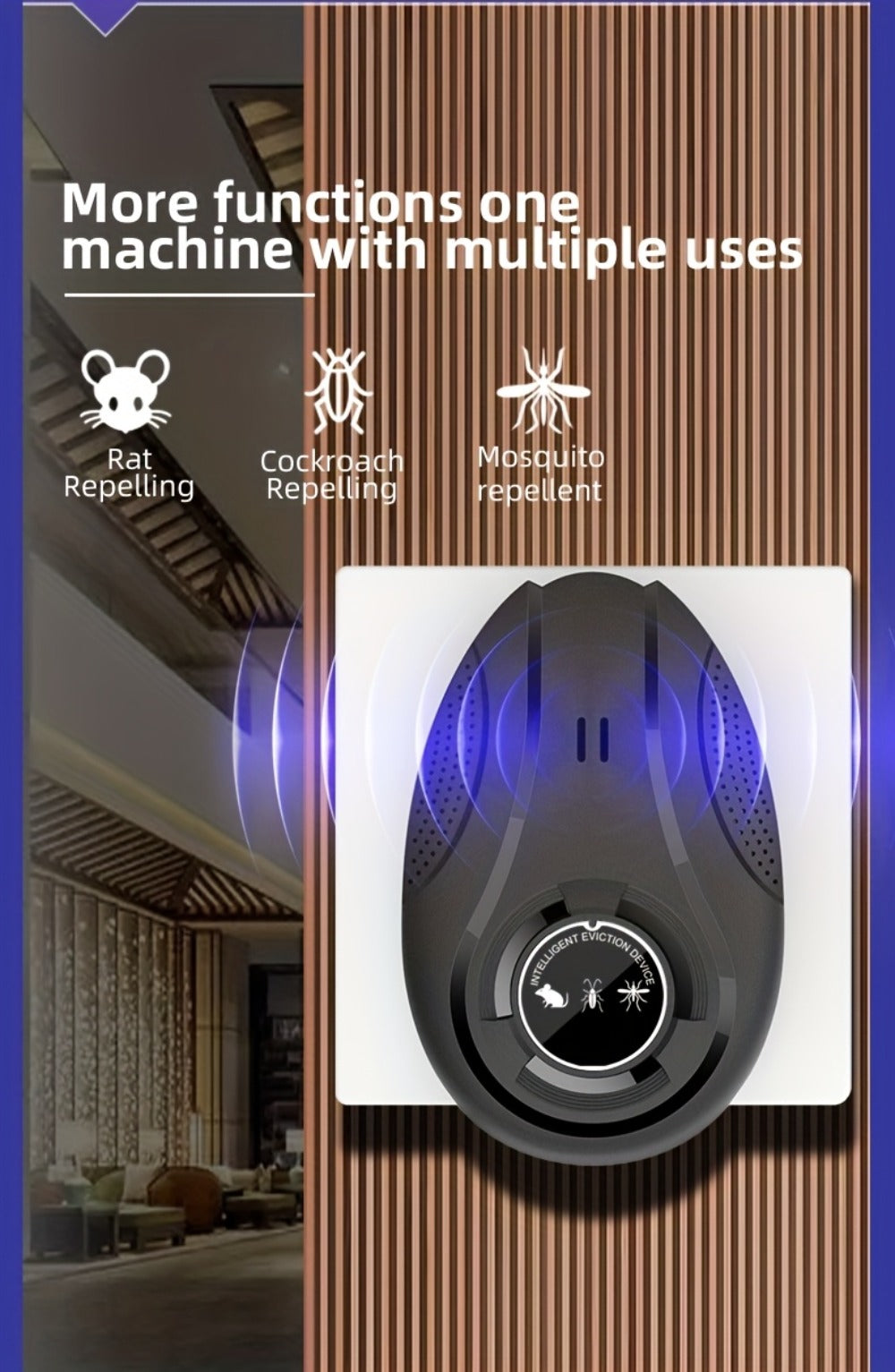 Ultrasonic Pest Repeller for Home Indoor – Plug-In Electronic Mosquito Cockroach Mouse Ant Spider Repellent Device for House Office Warehouse