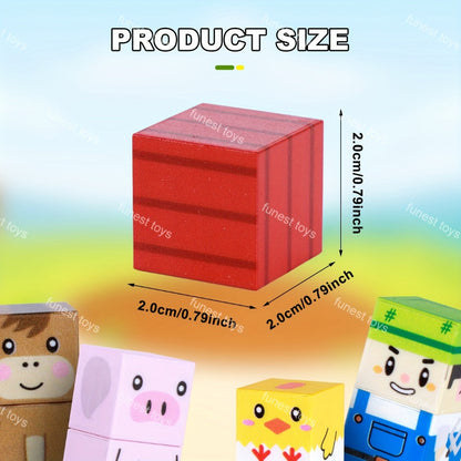 Farm Animal Magnetic Blocks 54pcs STEM Educational Toy – Farm Theme Magnetic Cubes with Animals & Farmer, Creative Learning Building Set, Birthday Easter Christmas Gift for Kids