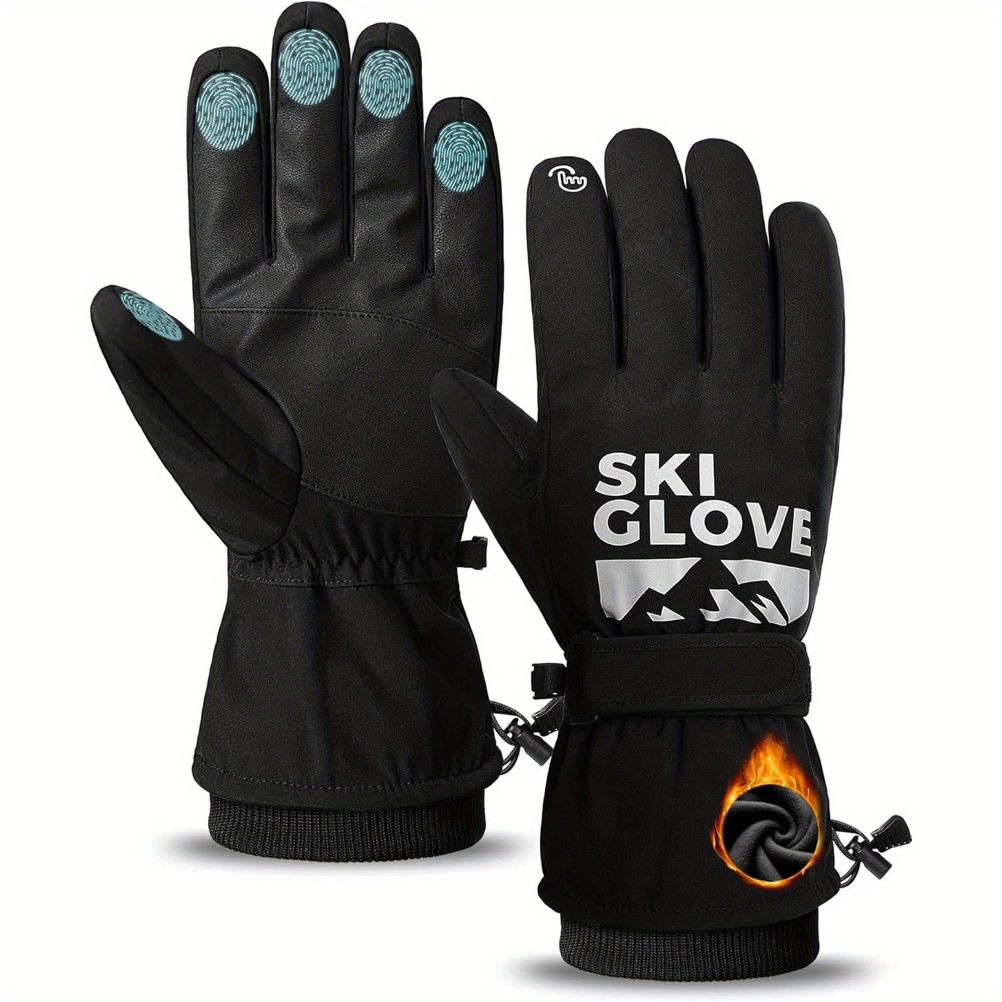 Thermal Winter Gloves 5-Layer Windproof Waterproof – Touchscreen Compatible Warm Ski Gloves for Men & Women, Fast-Dry Insulated Gloves for Driving, Running, Hiking, Cycling & Snowboarding