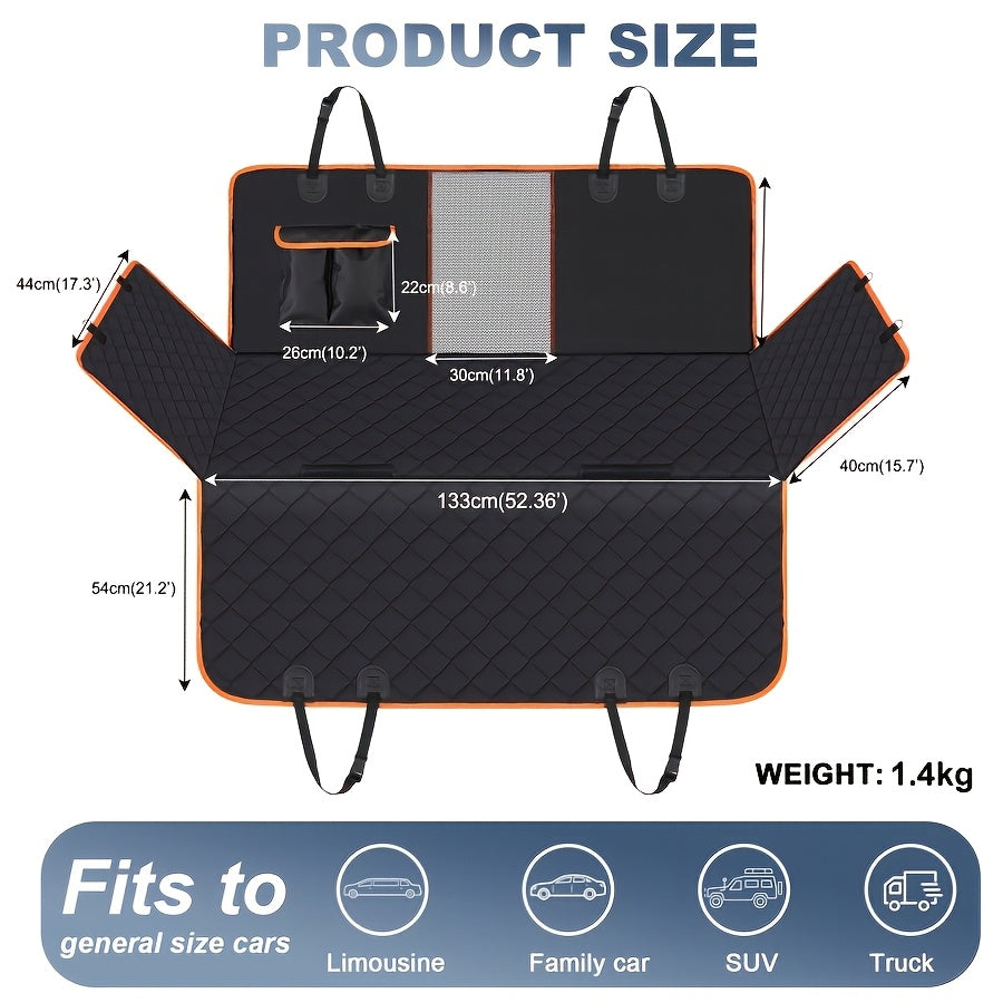 Heavy-duty Dog Car Seat Cover - Wear-resistant and Non-slip Backseat Protector - Easy-to-clean Nylon Pet Seat Cover for SUVs, Sedans, and Trucks - Scratch-resistant and Spill-proof Interior Protection, Specially Designed for Dogs